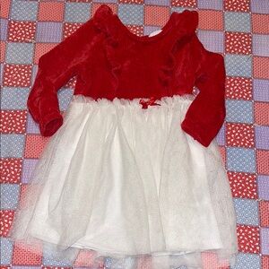 Red and White Ruffled Dress